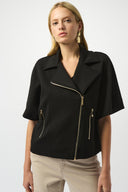Joseph Ribkoff Black Scuba Jersey Boxy Jacket Style 253241