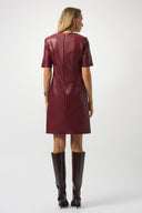 Joseph Ribkoff Merlot Leatherette A-Line Dress Style 253243