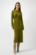 Joseph RIbkoff Moss Crepe And Satin Straight Shirt Dress Style 253244