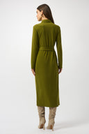 Joseph RIbkoff Moss Crepe And Satin Straight Shirt Dress Style 253244