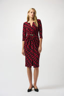 Joseph Ribkoff Silky Knit Geometric Print Sheath Dress Style 253250.
