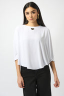 Joseph Ribkoff Vanilla Soft Twill Boxy Top Style 253290.