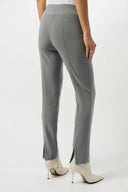 Joseph Ribkoff Grey Melange Silky Knit Straight Leg Pull-On Pants Style 253295