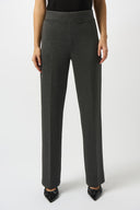 Joseph Ribkoff Grey Melange Scuba Jersey Wide-Leg Pull-On Pants Style 253300.