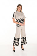 Frank Lyman Beige/Black Zebra Print Top Style 253338