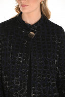 Frank Lyman Midnight/Black Animal Print Jacket Style 253378