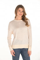 Frank Lyman Beige Sweater Knit Rhinestone Top Style 253701