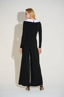 Joseph Ribkoff Black/Vanilla Wide Leg Jumpsuit Style 253705