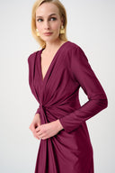 Joseph Ribkoff Signature Draped V-Neck Sheath Dress Style 253714F26