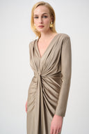 Joseph Ribkoff Signature Draped V-Neck Sheath Dress Style 253714F26