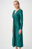 Joseph Ribkoff Signature Draped V-Neck Sheath Dress Style 253714F26