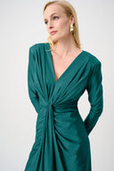 Joseph Ribkoff Signature Draped V-Neck Sheath Dress Style 253714F26