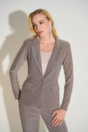 Joseph Ribkoff Taupe Novelty Knit Fitted Blazer Style 253721.