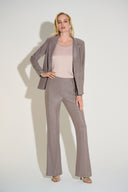 Joseph Ribkoff Taupe Novelty Knit Flared Pull-On Pants Style 253722