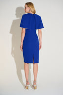 Joseph Ribkoff Royal Sapphire Sheath Dress with Cape Style 253724