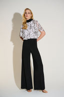 Joseph Ribkoff Foiled Chiffon & Silky Knit Wide Leg Jumpsuit Style 253733