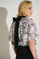 Joseph Ribkoff Foiled Floral Print Wide Leg Jumpsuit Style 253733