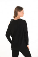 Frank Lyman Crew Neck Pullover with Jewel Detailing Style 253741