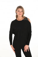 Frank Lyman Crew Neck Pullover with Jewel Detailing Style 253741