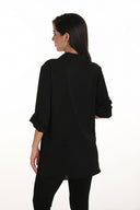 Frank Lyman Black/Gold Geometric & Text Print Top Style 253750