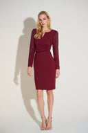 Joseph Ribkoff Sheath Dress With Embellished Sleeves Style 253752