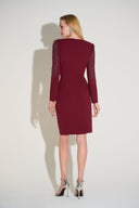 Joseph Ribkoff Sheath Dress With Embellished Sleeves Style 253752