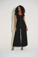 Joseph Ribkoff Wide Leg Jumpsuit with Rhinestone Detail Style 253757