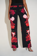 Joseph Ribkoff Black/Multi Silky Knit Floral Wide Leg Pants Style 253767.