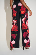 Joseph Ribkoff Black/Multi Silky Knit Floral Wide Leg Pants Style 253767