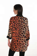 Frank Lyman Black/Orange Leopard Print Top Style 253771