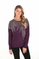 Frank Lyman Boat Neck Pullover with Jewel Embellishments Style 253772