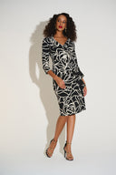 Joseph Ribkoff Black/Vanilla Floral Sheath Dress Style 253786