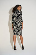 Joseph Ribkoff Black/Vanilla Floral Sheath Dress Style 253786