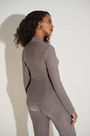 Joseph Ribkoff Novelty Knit Wrap-Style Fitted Top Style 253789