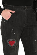 Frank Lyman Charcoal Heart Detail Jeans Style 253798
