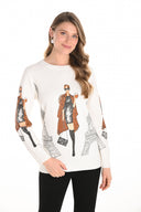 Frank Lyman Graphic Print Long-sleeve Pullover Style 253820
