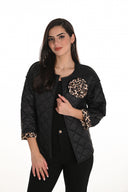 Frank Lyman Black/Gold Reversible Open Front Jacket Style 253821