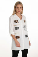 Frank Lyman Casual V-neck Long Sleeve Top Style 253824