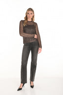 Frank Lyman Black Denim High-Waisted Pants Style 253831