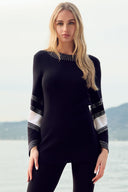 Frank Lyman Striped Crew Neck Pullover Style 253839