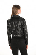 Frank Lyman Biker Leather Jacket Style 253848