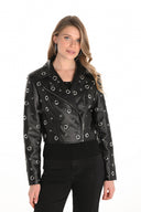 Frank Lyman Biker Leather Jacket Style 253848