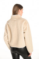 Frank Lyman Champagne Faux Fur Hip-Length Jacket Style 253874