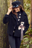 Frank Lyman Black/Cheetah Casual Bear Detail Jacket Style 253878