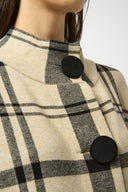 Joseph Ribkoff Champagne/Black Plaid Poncho Style 253903