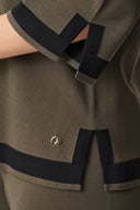 Joseph Ribkoff Black/Vanilla Sweater Knit Colour Block Top Style 253909