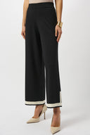 Joseph Ribkoff Black/Vanilla Sweater Knit Colour Block Culotte Pants Style 253910