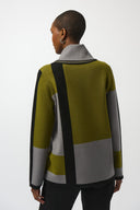 Joseph Ribkoff Black/Artichoke/Grey Colour Block Pullover Style 253911