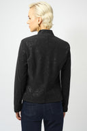 Joseph Ribkoff Foiled Faux Suede Fitted Moto Jacket Style 253915