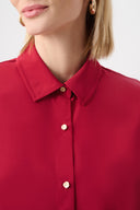 Joseph Ribkoff Stretch Poplin Button-Front Boxy Blouse Style 253923F26